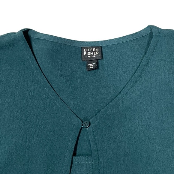 EILEEN FISHER Teal Green Two Piece Cami Cardigan Set Women's Size PS - Picture 8 of 16